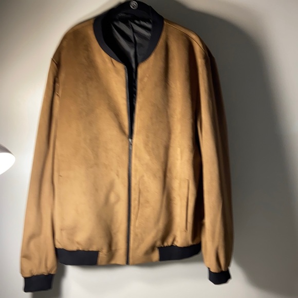 Top Man swede like synthetic fabric bomber jacket - Picture 1 of 9